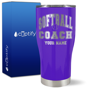 Personalized Softball Coach on 27oz Curve Tumbler