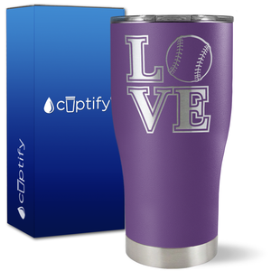 Love Baseball on 27oz Curve Tumbler