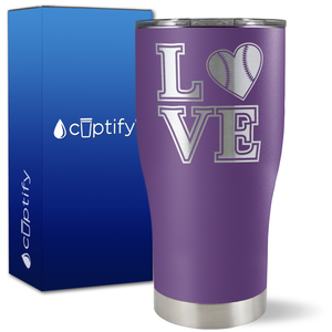 Baseball Heart Love on 27oz Curve Tumbler