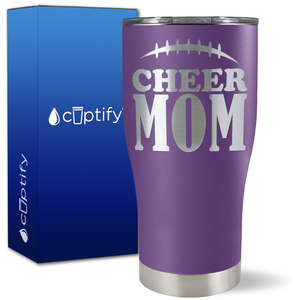 Cheer Mom Football Stitches on 27oz Curve Tumbler