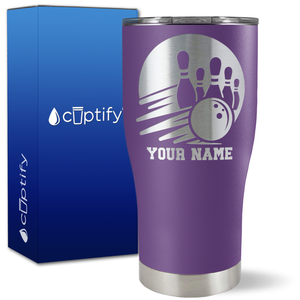 Custom Bowling and Pins on 27oz Curve Tumbler