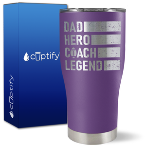 Dad, Hero, Coach, Legend on 27oz Curve Tumbler