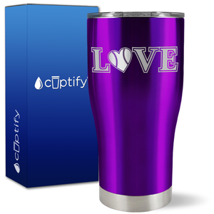 Baseball Love Heart on 27oz Curve Tumbler