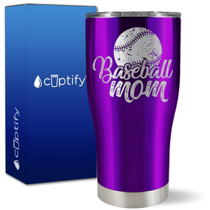 Baseball Mom Distressed on 27oz Curve Tumbler