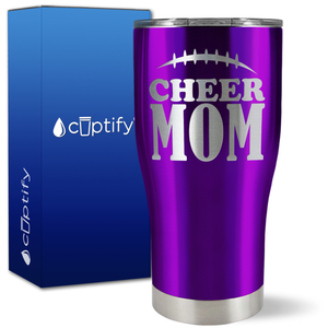 Cheer Mom Football Stitches on 27oz Curve Tumbler