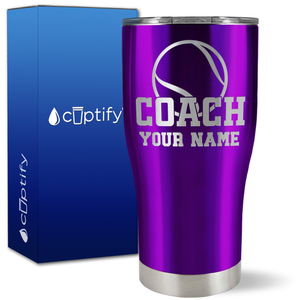 Personalized Coach Tennis Ball on 27oz Curve Tumbler