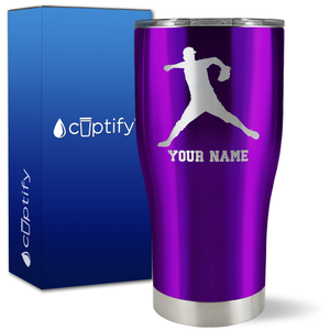 Personalized Baseball Pitcher Player on 27oz Curve Tumbler