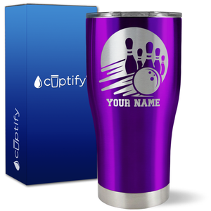 Custom Bowling and Pins on 27oz Curve Tumbler