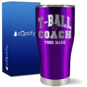Personalized T-Ball Coach on 27oz Curve Tumbler