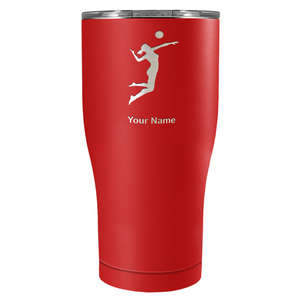 Personalized Volleyball Player Silhouette 27oz Curve Stainless Steel Tumbler