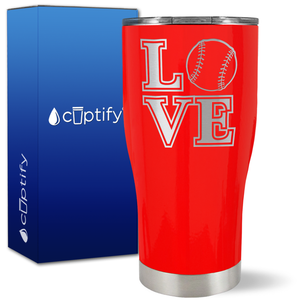 Love Baseball on 27oz Curve Tumbler