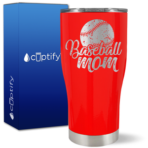 Baseball Mom Distressed on 27oz Curve Tumbler