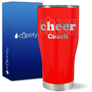Cheer Coach Outlines on 27oz Curve Tumbler