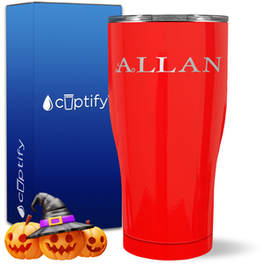Personalized Eerie Halloween Font on 27oz Curve Tumbler