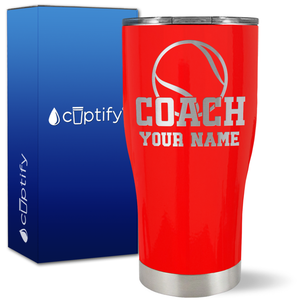 Personalized Coach Tennis Ball on 27oz Curve Tumbler