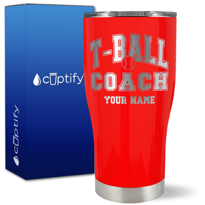 Personalized T-Ball Coach on 27oz Curve Tumbler