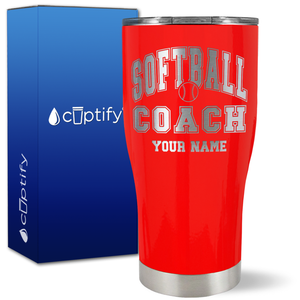 Personalized Softball Coach on 27oz Curve Tumbler