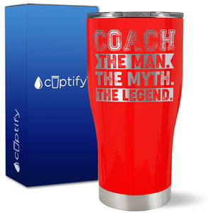 Coach the Man the Myth the Legend on 27oz Curve Tumbler