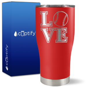 Love Baseball on 27oz Curve Tumbler
