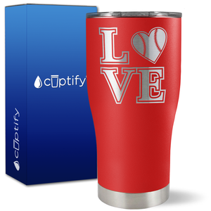 Baseball Heart Love on 27oz Curve Tumbler