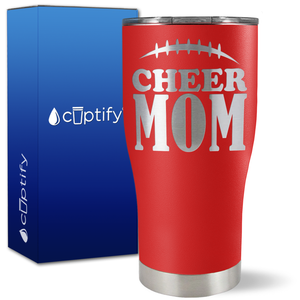 Cheer Mom Football Stitches on 27oz Curve Tumbler