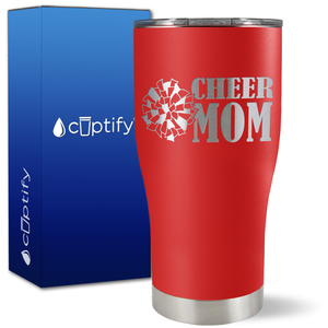 Cheer Mom with Pom Pom on 27oz Curve Tumbler