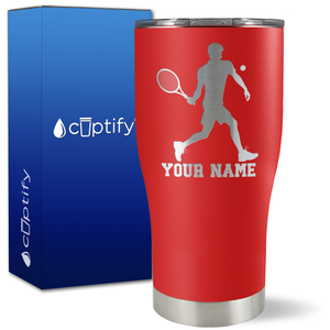 Personalized Tennis Player Silhouette on 27oz Curve Tumbler
