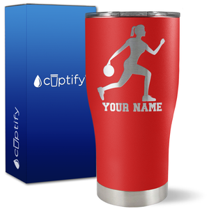 Personalized Woman Bowler on 27oz Curve Tumbler
