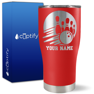 Custom Bowling and Pins on 27oz Curve Tumbler