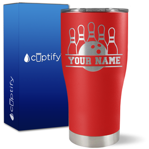 Personalized Split Bowling on 27oz Curve Tumbler