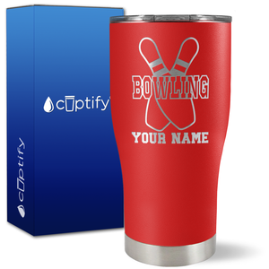 Personalized Bowling Pins on 27oz Curve Tumbler