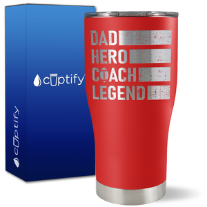 Dad, Hero, Coach, Legend on 27oz Curve Tumbler