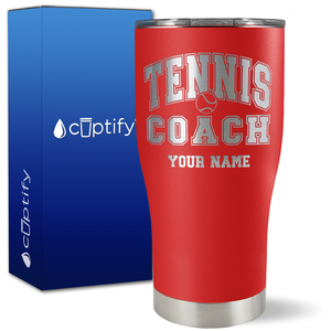 Personalized Tennis Coach on 27oz Curve Tumbler