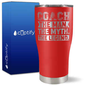 Coach the Man the Myth the Legend on 27oz Curve Tumbler