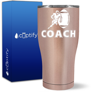 Football Coach Silhouette on 27oz Curve Tumbler