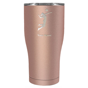 Personalized Volleyball Player Silhouette 27oz Curve Stainless Steel Tumbler