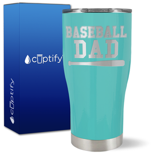 Baseball Dad with Bat on 27oz Curve Tumbler