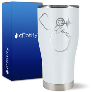 Personalized Nurse Stethoscope on 27oz Curve Tumbler