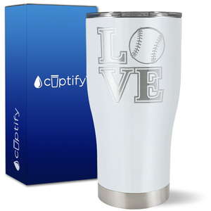 Love Baseball on 27oz Curve Tumbler