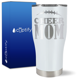 Cheer Mom Football Stitches on 27oz Curve Tumbler