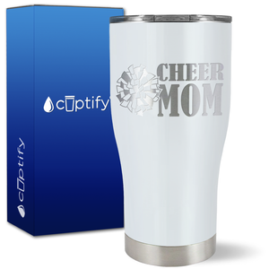 Cheer Mom with Pom Pom on 27oz Curve Tumbler