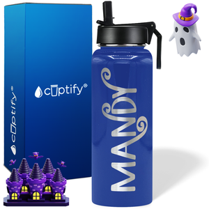 Personalized Curly Spooky on Halloween 40oz Water Bottle