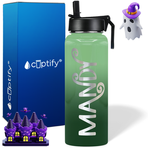 Personalized Curly Spooky on Halloween 40oz Water Bottle