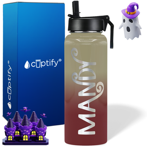 Personalized Curly Spooky on Halloween 40oz Water Bottle