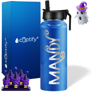 Personalized Curly Spooky on Halloween 40oz Water Bottle