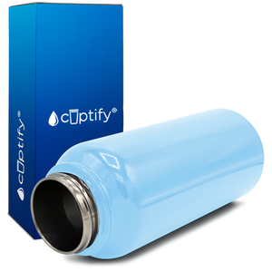 Pastel Blue Gloss 40oz Wide Mouth Water Bottle