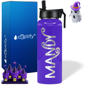 Personalized Curly Spooky on Halloween 40oz Water Bottle