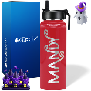 Personalized Curly Spooky on Halloween 40oz Water Bottle