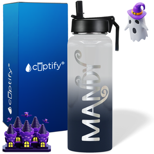 Personalized Curly Spooky on Halloween 40oz Water Bottle