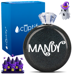 Personalized Curly Spooky Halloween Font 5oz Jewel Flask